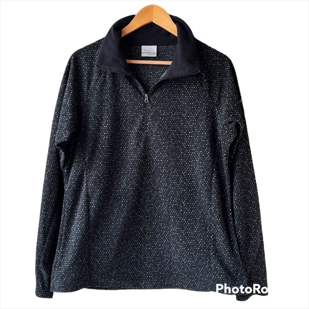 COLUMBIA Dark Grey Long Sleeve Fleece Pullover Size Large
